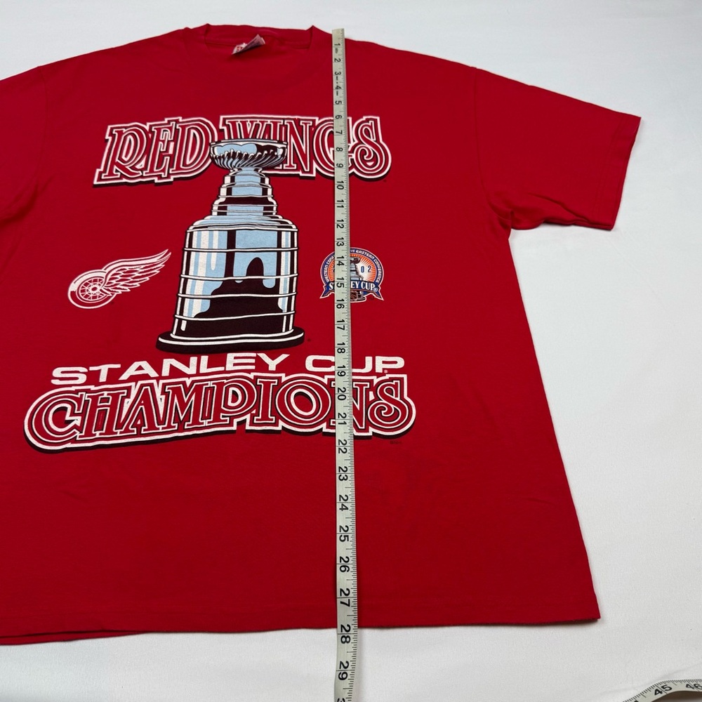 Vtg Detroit Red Wings Mens T-Shirt Sz Large Y2K Stanley Cup Short Sleeve A1 - Picture 7 of 7